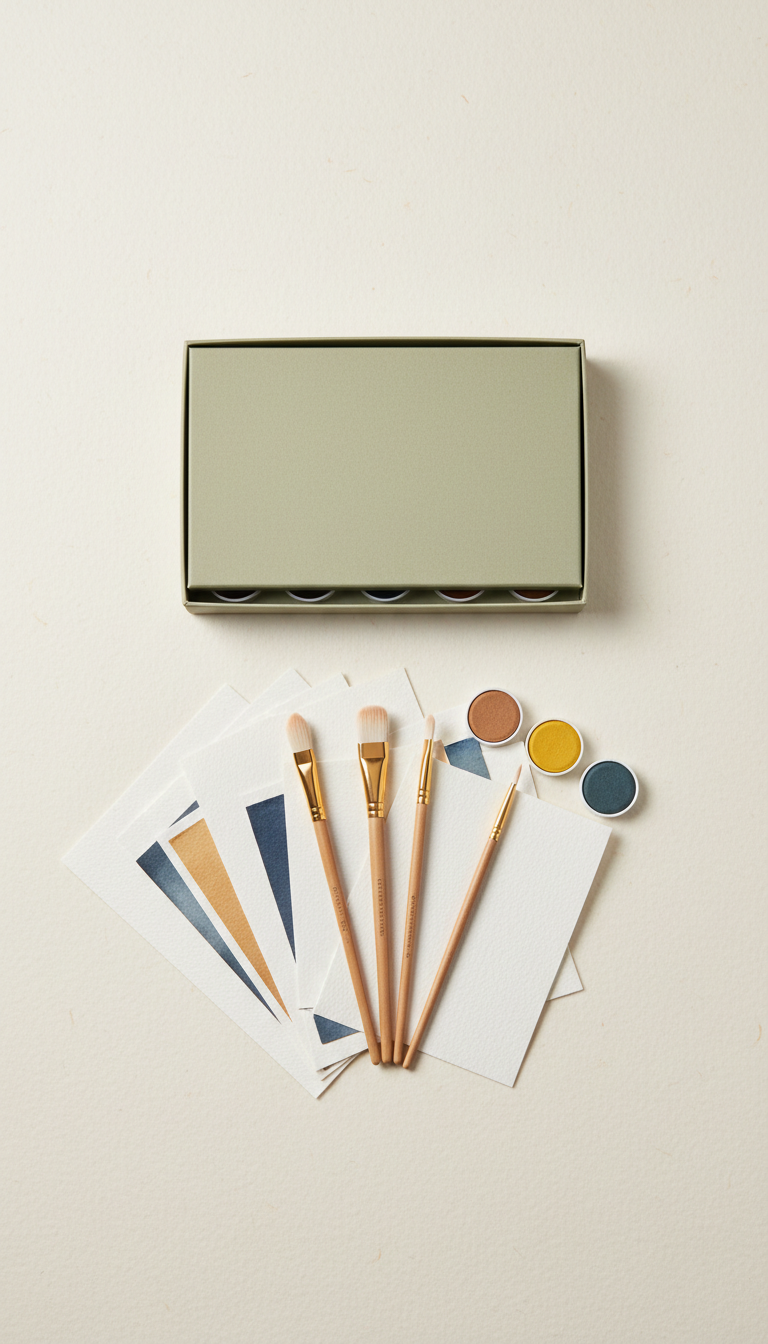 Watercolor art kit with textured paper